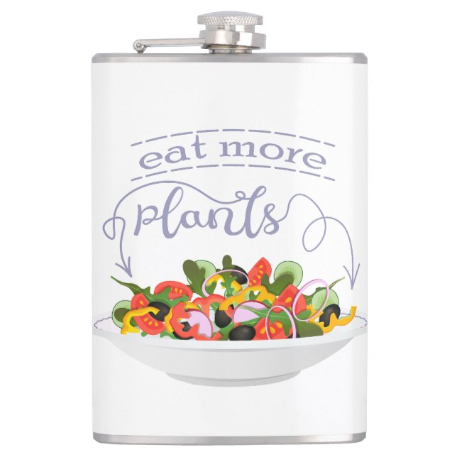 Flasques Mangez plus de plantes frais motivation salade let (Devant)