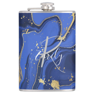 Flasques Marbre d'agate blanc pourpre Nom Abstrait Monogram