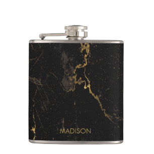 Flasques Marbre noir or