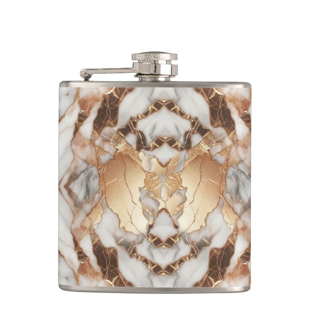 Flasques Marbre Tendance Luxueux Or Rose Glam (Devant)