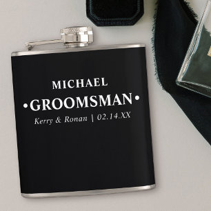 Flasques Mariage Date et noms Groomsman personnalisé