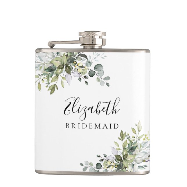 Flasques Mariage Fleurie Eucalyptus Vert (Devant)