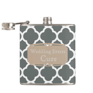 Flasques Mariage Jitters Cure Quatrefoil motif