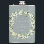 Flasques Mariage personnalisé Snowberry & Eucalyptus Wreath<br><div class="desc">Une fiole de hip élégante et personnalisée pour les célébrations/faveurs/conservsakes mariages. Doté de baies de neige peintes à la main et d'eucalyptus disposés en une belle couronne botanique. Tout le texte est entièrement modifiable de sorte que vous pouvez facilement modifier le message et modifier le style/la couleur/la taille/le placement de...</div>