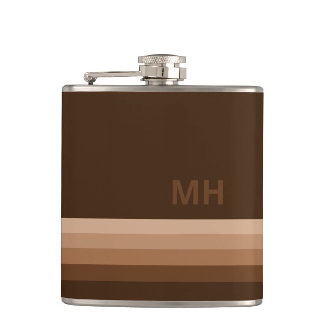 Flasques Marque Monogramme Vintage Brun (Devant)