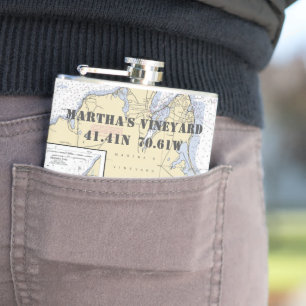 Flasques Martha's Vineyard Latitude Longitude Nautique