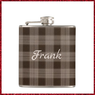 Flasques Masculine Brown et beige Plaid