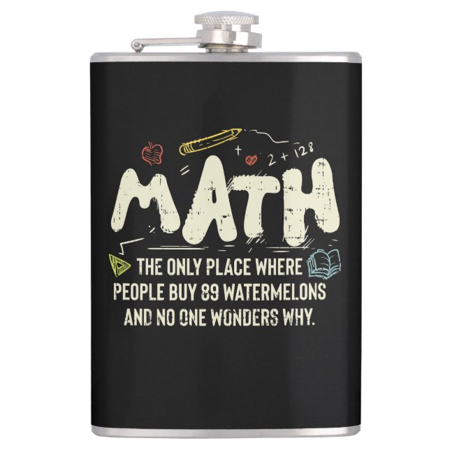Flasques Mathématiques Cadeau de professeur de mathématique (Devant)