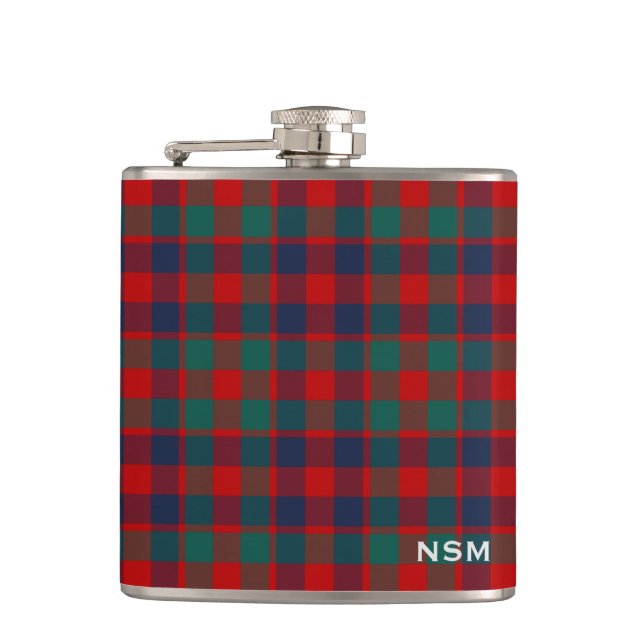 Flasques McGowan Tartan Monogramme rouge vif Plaid (Devant)
