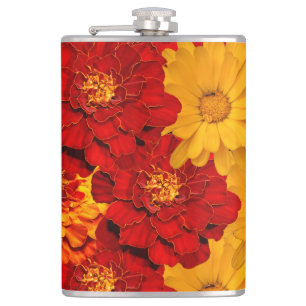 Flasques Médaille des Marigolds rouge jaune et orange