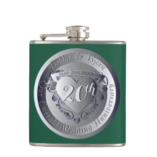Flasques Médaille du 20e anniversaire du Mariage d'émeraude
