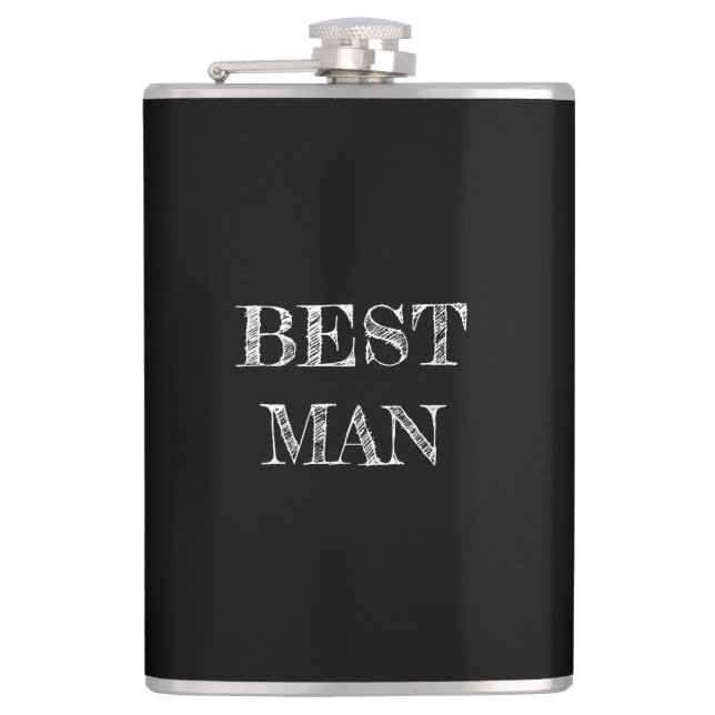 Flasques Meilleur Homme Mariage Black Whisky Flask (Devant)