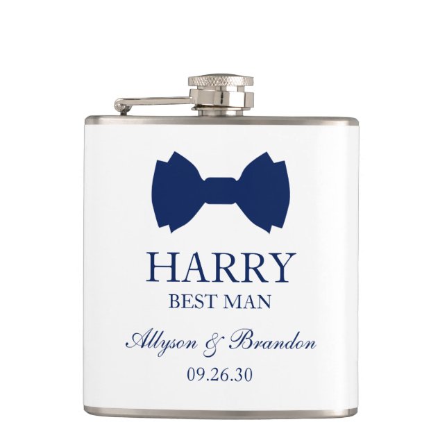 Flasques Meilleur homme noeud papillon bleu (Devant)