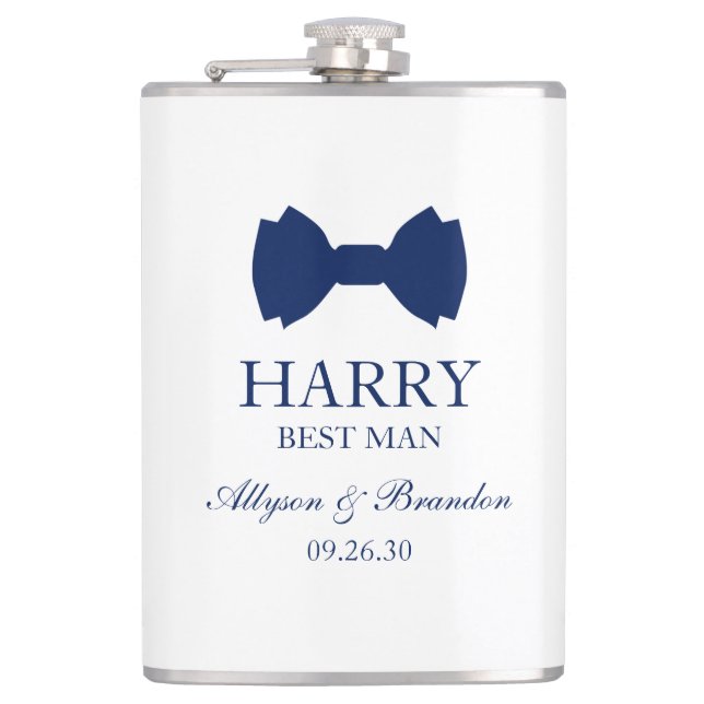 Flasques Meilleur homme noeud papillon bleu (Devant)