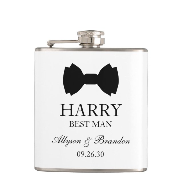 Flasques Meilleur homme noeud papillon noir (Devant)