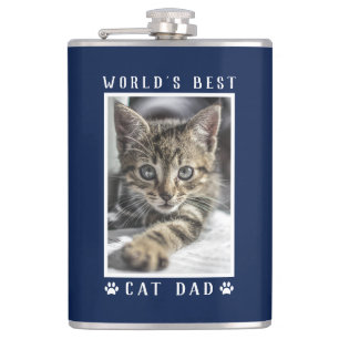Flasques Meilleur Papa Chat du Monde Empreintes de Patte Ph