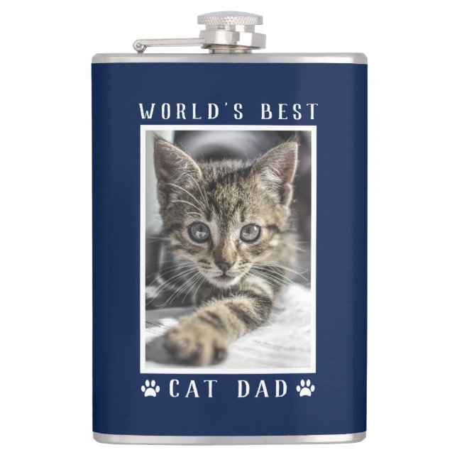 Flasques Meilleur Papa Chat du Monde Empreintes de Patte Ph (Devant)
