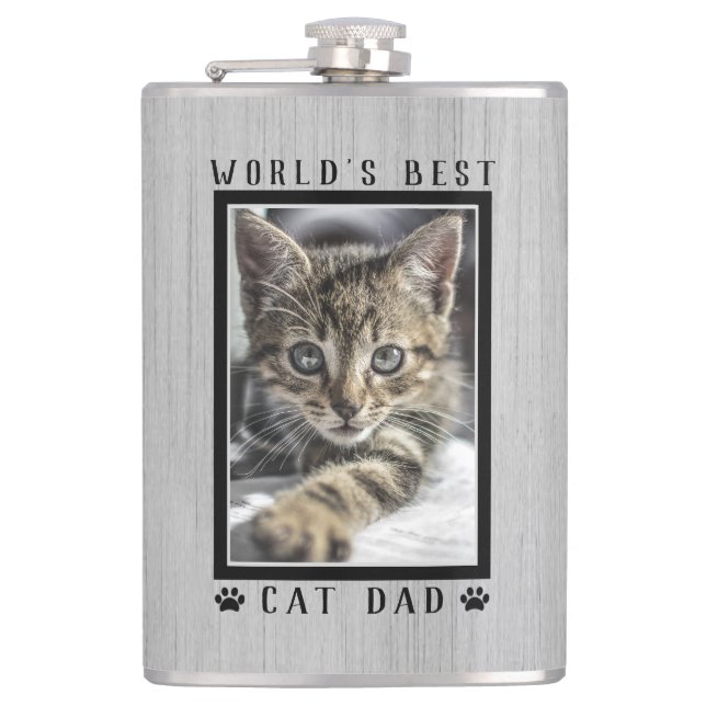 Flasques Meilleur Papa Chat du Monde Empreintes de Patte Ph (Devant)