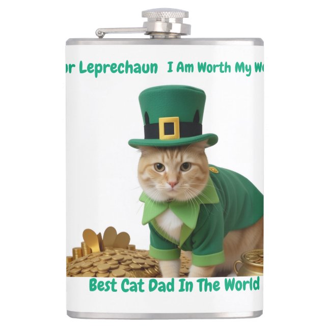 Flasques Meilleur papa chat irlandais du monde (Devant)