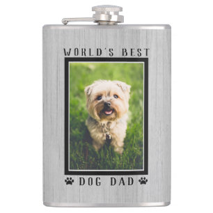 Flasques Meilleur Papa Chien du Monde Empreintes de Patte P