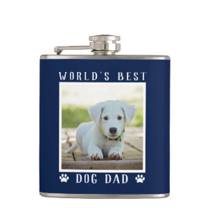 Flasques Meilleur Papa Chien du Monde Empreintes de Patte P