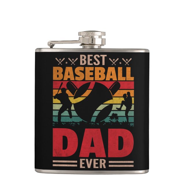 Flasques Meilleur papa de baseball (Devant)