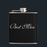 Flasques Meilleure bouteille pour homme<br><div class="desc">Flacon pour le meilleur homme est montré en noir avec texte blanc. Customisez cet objet ou achetez tel quel.</div>