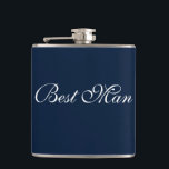 Flasques Meilleure bouteille pour homme<br><div class="desc">Le flacon pour le meilleur homme est montré en bleu marine et blanc. Customisez cet objet ou achetez tel quel.</div>