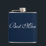 Flasques Meilleure bouteille pour homme<br><div class="desc">Le flacon pour le meilleur homme est montré en bleu marine et blanc. Customisez cet objet ou achetez tel quel.</div>