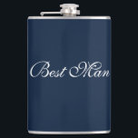 Flasques Meilleure bouteille pour homme<br><div class="desc">Le flacon pour le meilleur homme est montré en bleu marine et blanc. Customisez cet objet ou achetez tel quel.</div>
