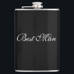 Flasques Meilleure bouteille pour homme<br><div class="desc">Flacon pour le meilleur homme est montré en noir avec texte blanc. Customisez cet objet ou achetez tel quel.</div>