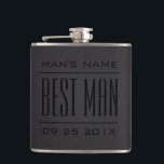Flasques Meilleurs Cadeaux Homme - Cuir Faux Noir<br><div class="desc">Elégant groomsman. et cadeaux de mariage modèle. vintage noir imitation cuir texture (image de cuir imprimé sur flacon).</div>