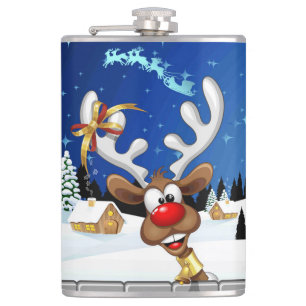 Flasques Mème de Noël drôle de renne qui regarde par-dessus