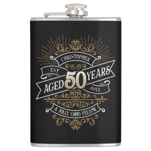 Flasques Mens Funny Whiskey 50e anniversaire
