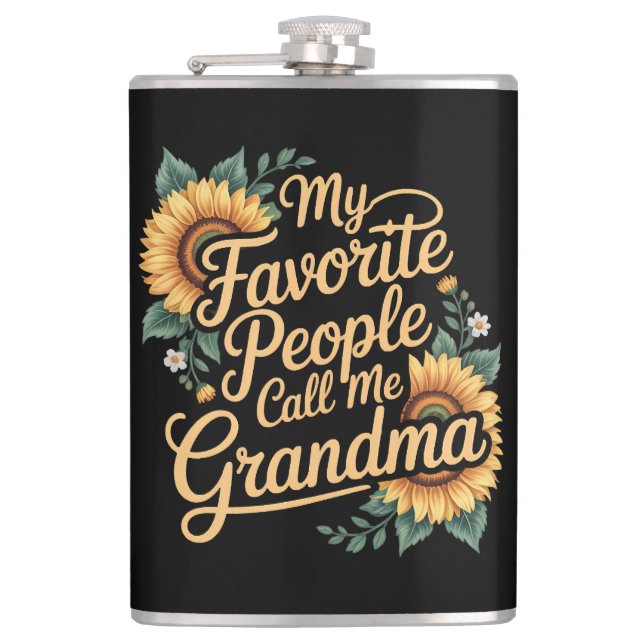 Flasques Mes personnes préférées m'appellent grand-mère pou (Devant)