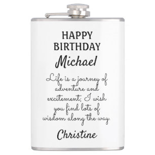 Flasques Message d'anniversaire personnalisé