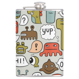 Flasques Mignons monstres de dessin : Arrière - plan sans c