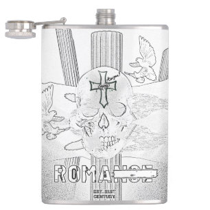 Flasques Mikitiez Dreamer crâne tatto arc-en-ciel rocher ro