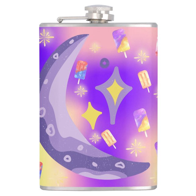 Flasques Mikitiez été arc-en-ciel popsicle or violet (Devant)