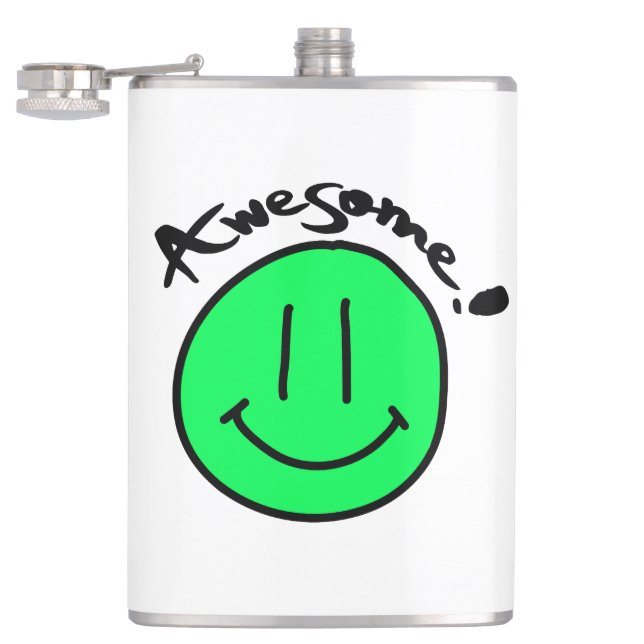 Flasques Mikitiez visage souriant école été printemps vert  (Ouvert)