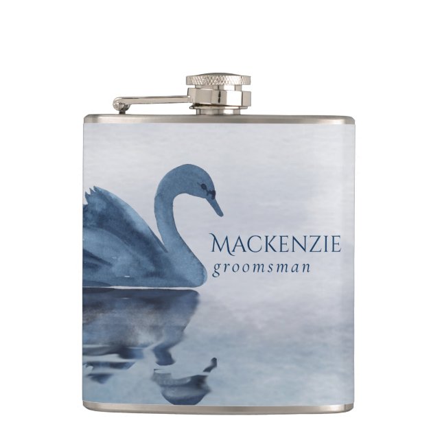 Flasques Misty Reflections | Dusty Blue Swan Groomsman (Devant)
