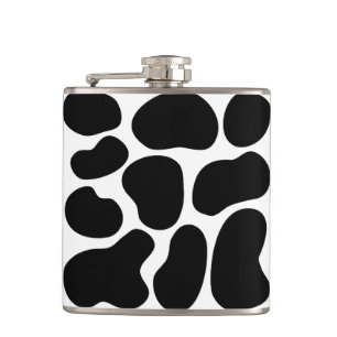 Flasques Modèle noir et blanc d'impression de vache