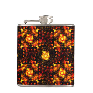 Flasques Moderne Bohème Élégant Motif d'Art Abstrait Doré #