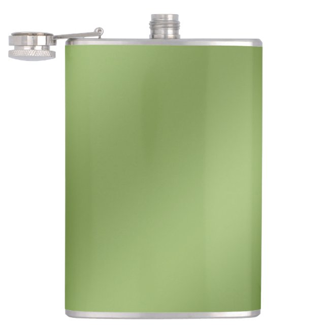 Flasques Moderne mignon Solide dégradé vert motif d'onde (Ouvert)