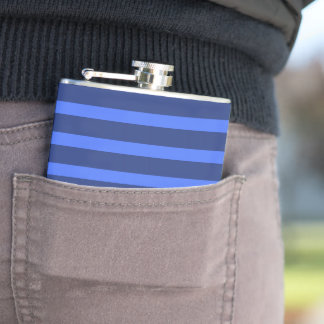 Flasques Moderne simple bande à deux tons bleu géométrique 