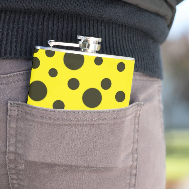 Flasques Moderne Simple Noir pois motif jaune point (In Situ)