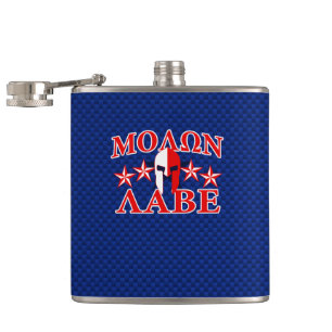 Flasques Molon Labe Spartan Warrior Mask 5 étoiles Patriot