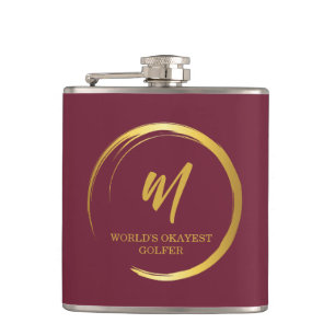 Flasques Mondes Okayest Golfer Gold Monogramme