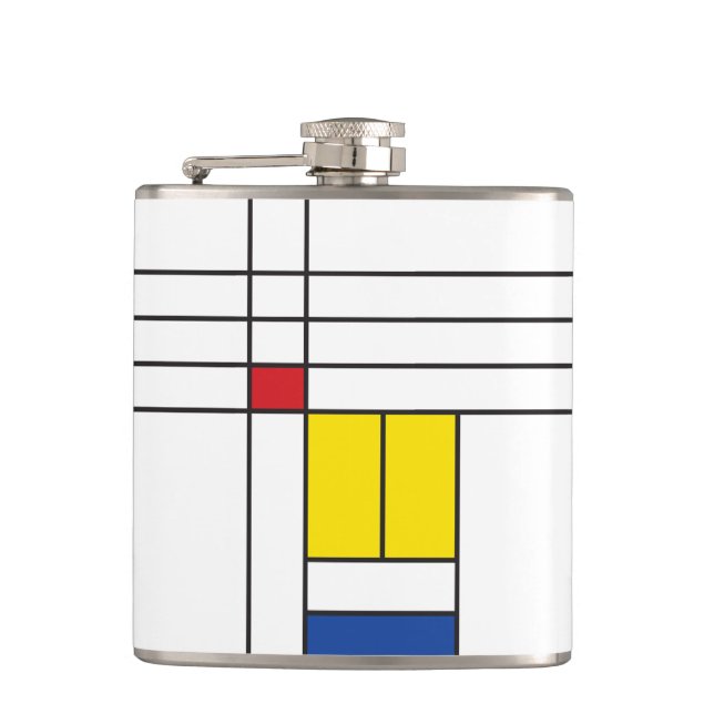 Flasques Mondrian II Minimum De Stijl Modern Art Design (Devant)
