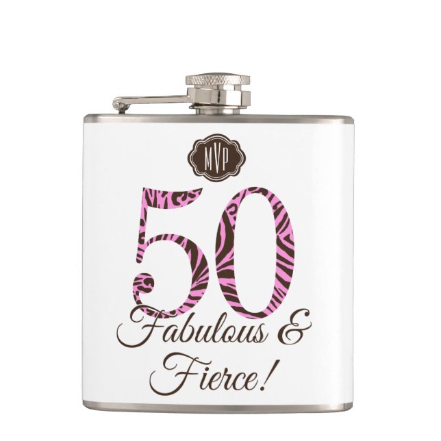 Flasques Monogramme 50e anniversaire Fabuleux & Fierce (Devant)